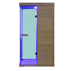 909MX Mini 1 Person Infrared Sauna 3 Sides Large glass panels