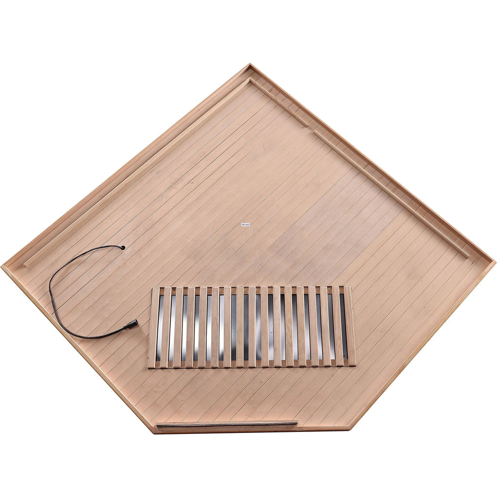Pentagonal Sauna Room With Carbon Heating Plates - American White Oak