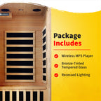 Buena Vista 1-2 Person Hemlock Infrared Sauna with 4 Carbon Heaters