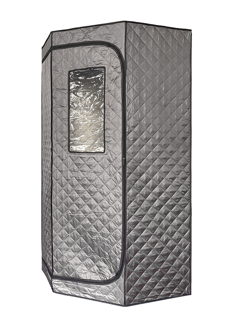 Blisspod Portable Personal Full Body 60 Min Rapid Steam Sauna | Pentagonal | Grey | Powerful 1600 Watts | 3.6L Stronger Steamer | 90X90X190cm