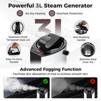 Portable Steam Sauna with 3L Steam Generator Remote Control Wood Foot Massager and Foldable Chair for Home-Coffee