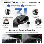 Portable Steam Sauna with 3L Steam Generator Remote Control Wood Foot Massager and Foldable Chair for Home-Gray