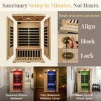 Coronado 2-Person Hemlock Deluxe Infrared Sauna with 6 Carbon Heaters