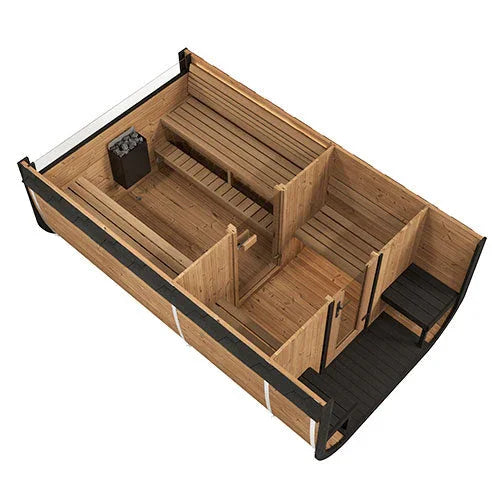 SaunaLife Model CL12GCP Cube-Series Outdoor Home Sauna with Huum Heater