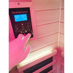 909MX Mini 1 Person Infrared Sauna 3 Sides Large glass panels