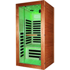 Single Person Sauna Room With LED Lighting, Epoxy Heating Plates, And Compact Design - American White Oak