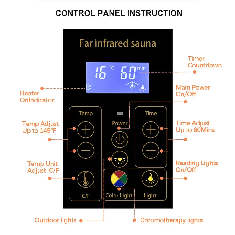 909MX Mini 1 Person Infrared Sauna 3 Sides Large glass panels