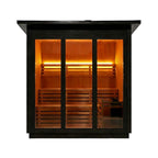 Custom 8-Person Luxury Canadian Hemlock Outdoor Steam Sauna With Heater And Stones [Made-To-Order] (SAK95107)