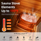 Custom 6-Person Luxury Canadian Hemlock Outdoor Steam Sauna With Heater And Stones [Made-To-Order] (SAK63821)