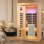 Low EMF Hemlock Wood Far-Infrared Indoor Two-Person Sauna Room