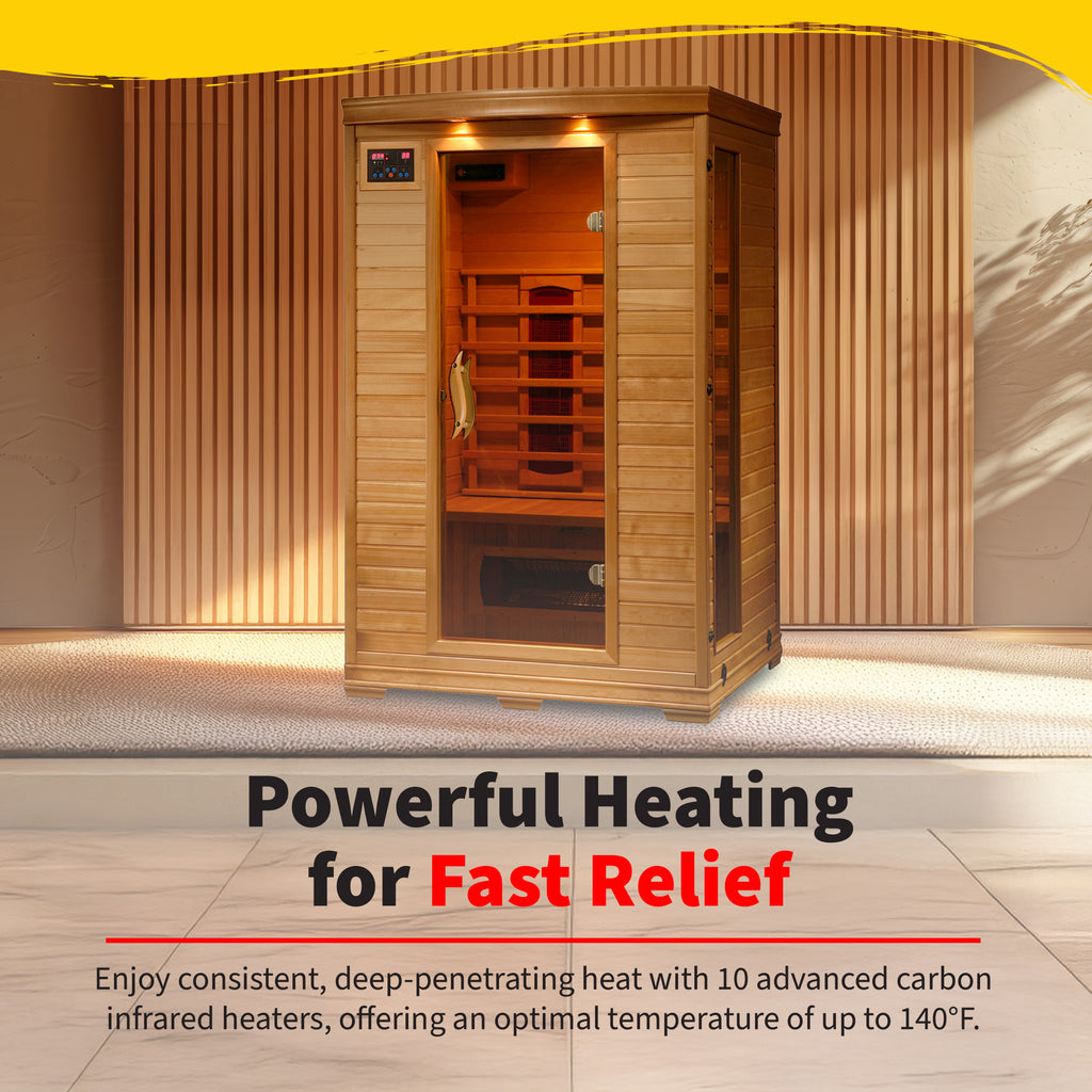Coronado 2-Person Hemlock Infrared Sauna with 5 Ceramic Heaters