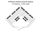 Tucson 4-Person Hemlock Corner Infrared Sauna with 10 Carbon Heaters