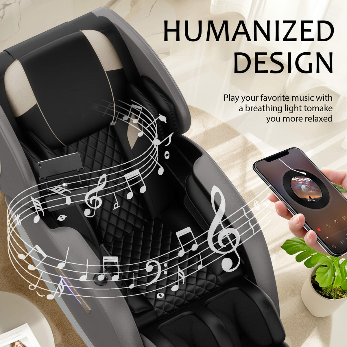 Opulence Zero-Gravity Massage Recliner Chair With Bluetooth Audio (SAK31972)